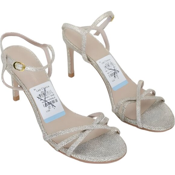 Stuart Weitzman Womens Starla Gold Stilettos Sandals Size 8 - Picture 4 of 6